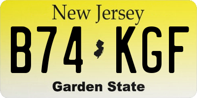 NJ license plate B74KGF