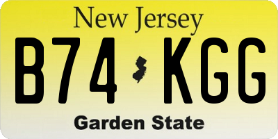 NJ license plate B74KGG