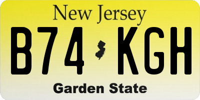 NJ license plate B74KGH