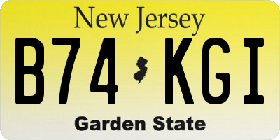 NJ license plate B74KGI