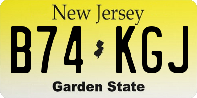 NJ license plate B74KGJ
