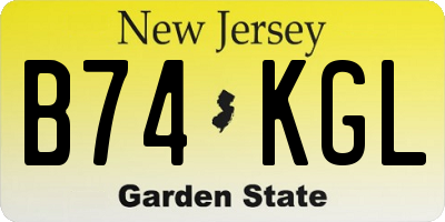 NJ license plate B74KGL