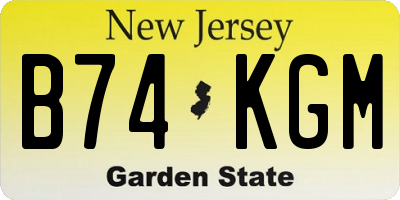 NJ license plate B74KGM