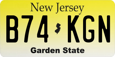 NJ license plate B74KGN