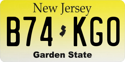 NJ license plate B74KGO