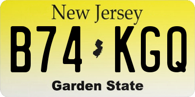 NJ license plate B74KGQ