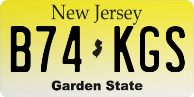NJ license plate B74KGS