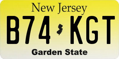 NJ license plate B74KGT