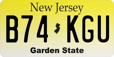 NJ license plate B74KGU