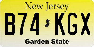 NJ license plate B74KGX