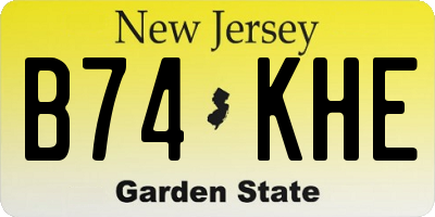 NJ license plate B74KHE