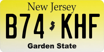 NJ license plate B74KHF