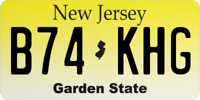 NJ license plate B74KHG