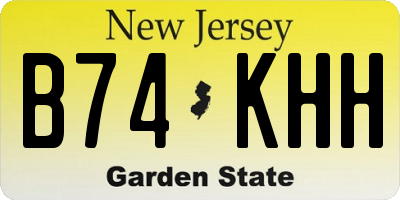 NJ license plate B74KHH