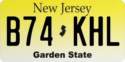NJ license plate B74KHL