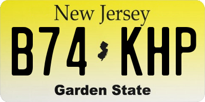 NJ license plate B74KHP