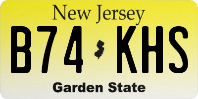 NJ license plate B74KHS
