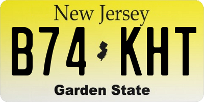 NJ license plate B74KHT