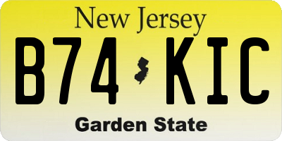 NJ license plate B74KIC