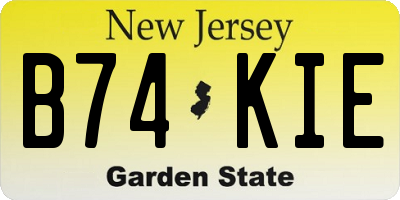 NJ license plate B74KIE