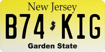 NJ license plate B74KIG