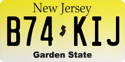 NJ license plate B74KIJ