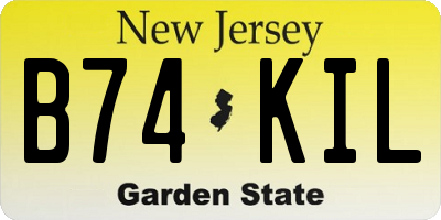 NJ license plate B74KIL