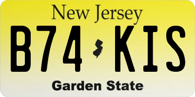 NJ license plate B74KIS