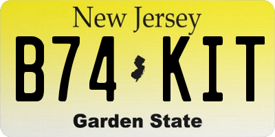 NJ license plate B74KIT