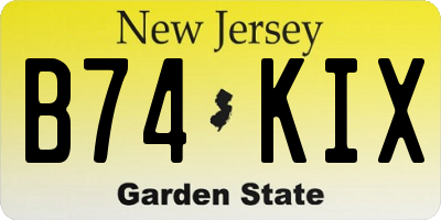 NJ license plate B74KIX