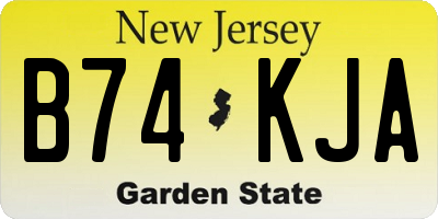 NJ license plate B74KJA