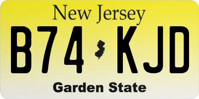 NJ license plate B74KJD