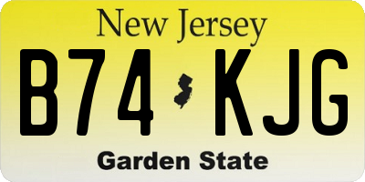 NJ license plate B74KJG