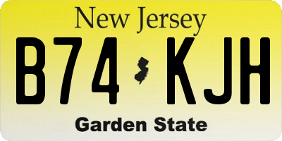 NJ license plate B74KJH