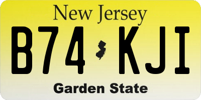 NJ license plate B74KJI