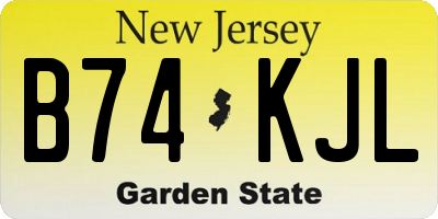 NJ license plate B74KJL