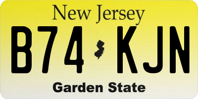 NJ license plate B74KJN