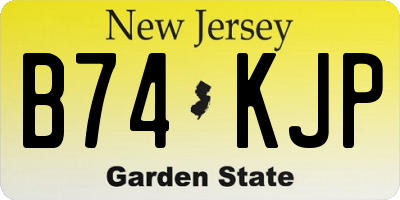 NJ license plate B74KJP