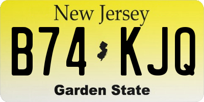 NJ license plate B74KJQ