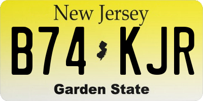 NJ license plate B74KJR