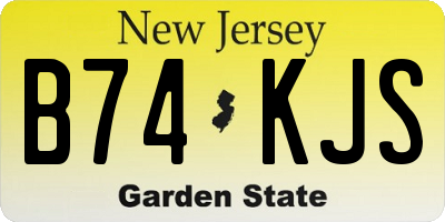 NJ license plate B74KJS