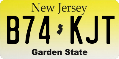 NJ license plate B74KJT