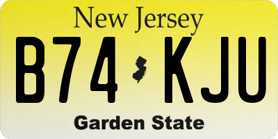 NJ license plate B74KJU