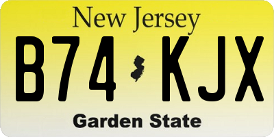 NJ license plate B74KJX