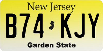 NJ license plate B74KJY