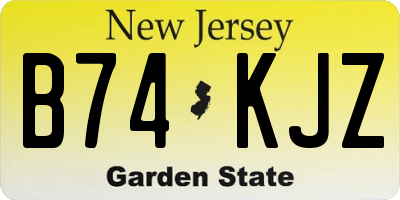 NJ license plate B74KJZ