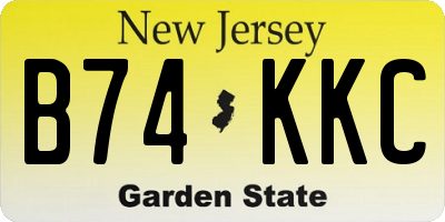 NJ license plate B74KKC