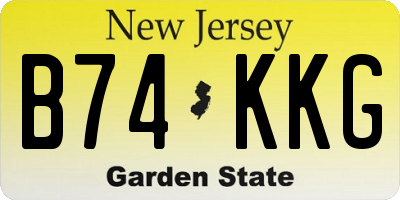 NJ license plate B74KKG