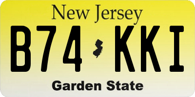 NJ license plate B74KKI