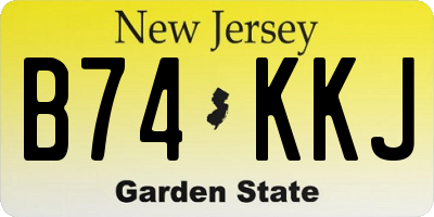NJ license plate B74KKJ